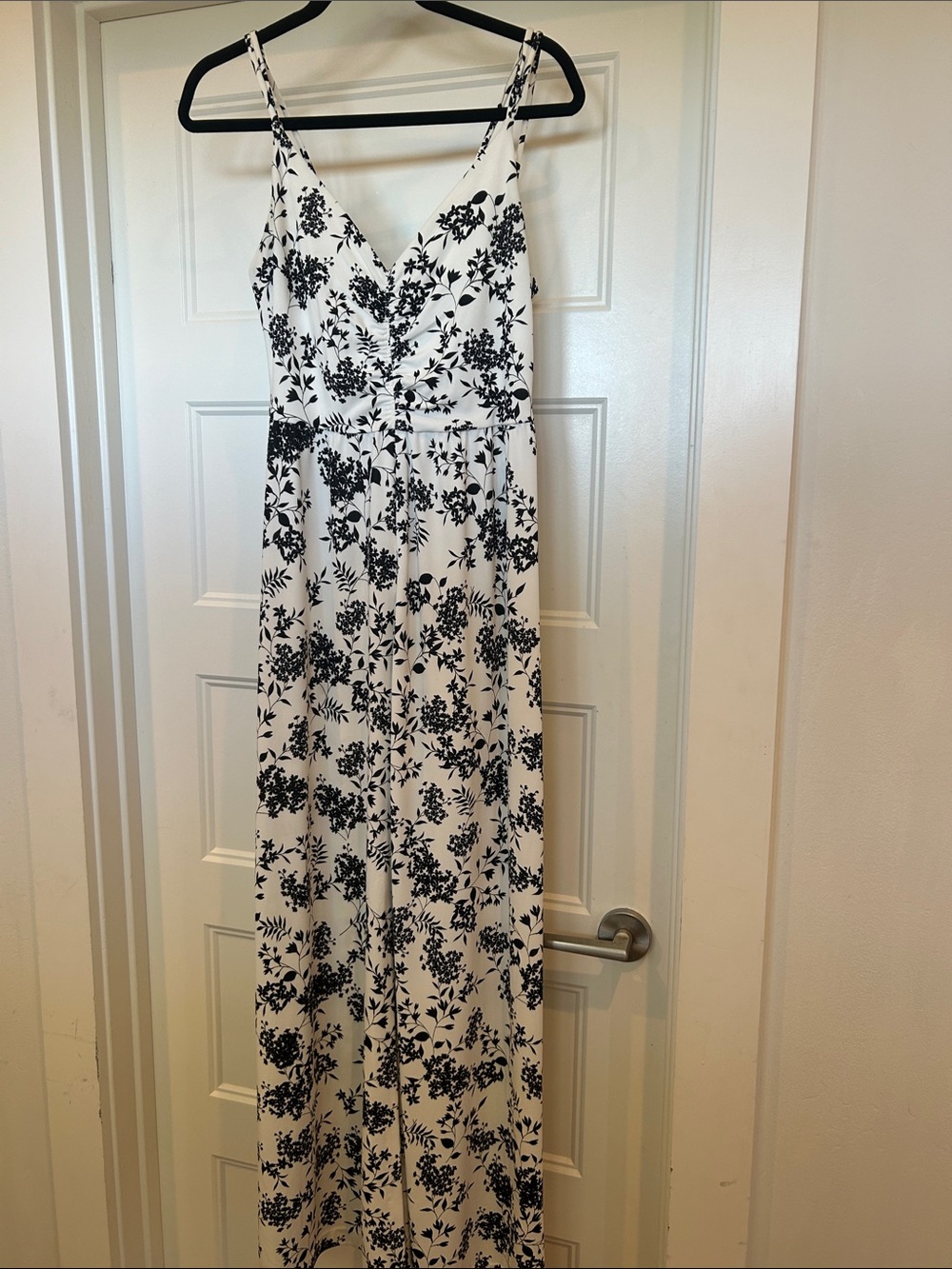 Banana Republic Black & White Floral Maxi Dress